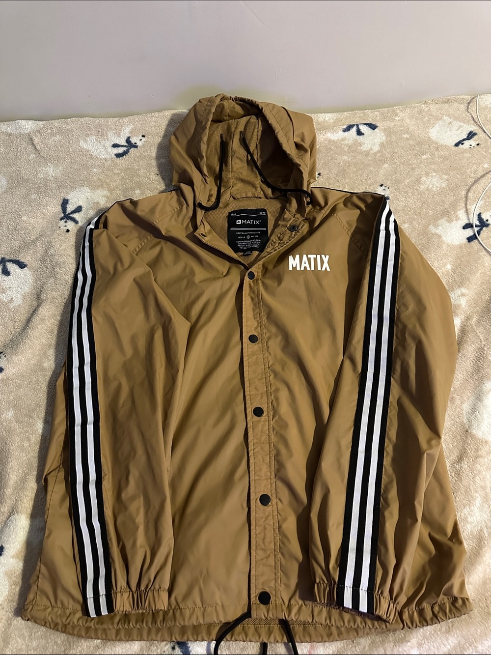 Matix Tan Hooded lightweight Jacket/ windbreaker.